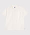 Blusa infantil lisa de manga corta de algodón blanco ECUME