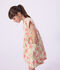 Vestido infantil de algod&oacute;n de manga corta con flores blanco/multicolor