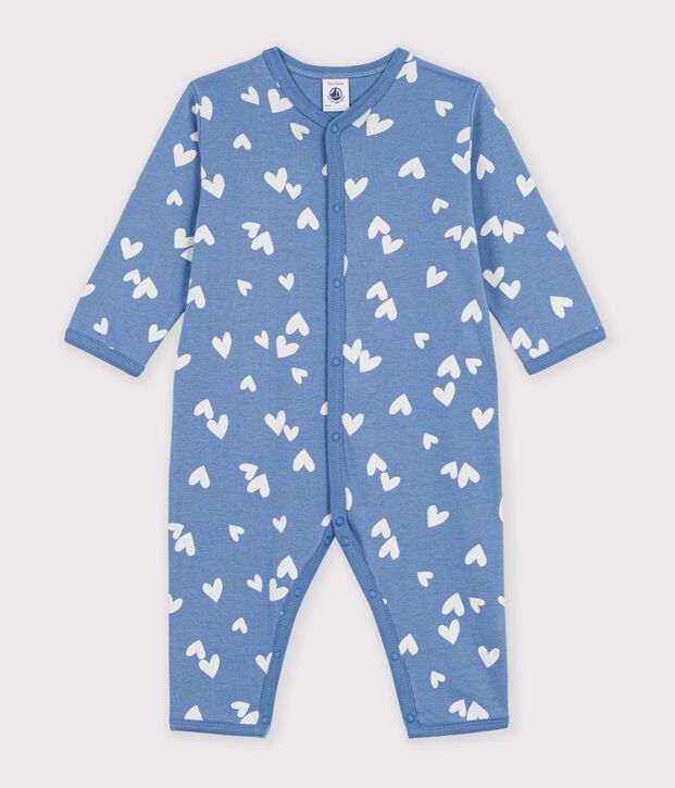 Pyjama b&eacute;b&eacute; en coton sans pieds imprim&eacute; c&oelig;urs azul/blanco