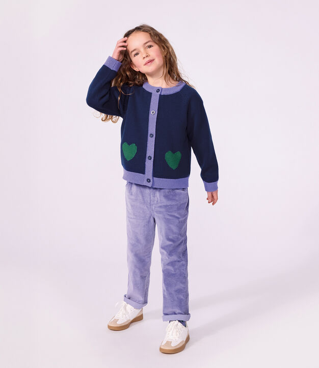 C&aacute;rdigan infantil liso de lana y algod&oacute;n SOIR