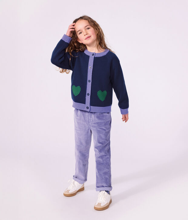 C&aacute;rdigan infantil liso de lana y algod&oacute;n SOIR