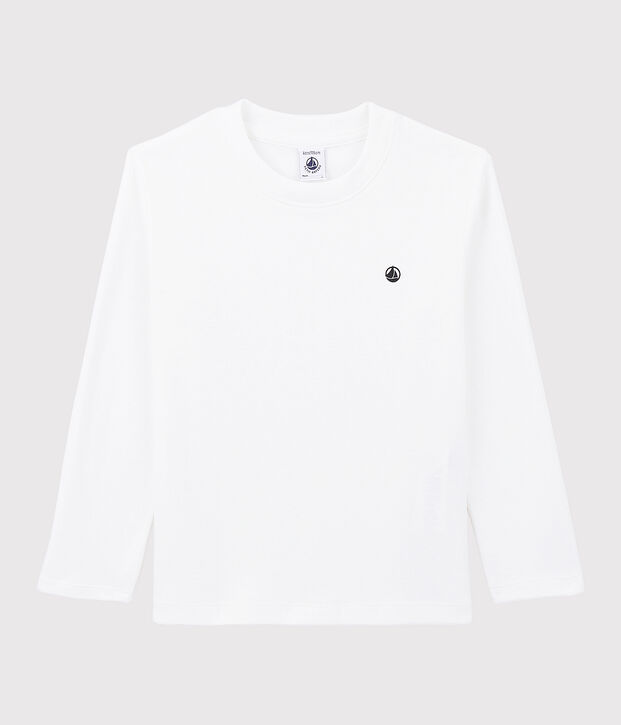 Camiseta de algod&oacute;n de ni&ntilde;a/ni&ntilde;o blanco