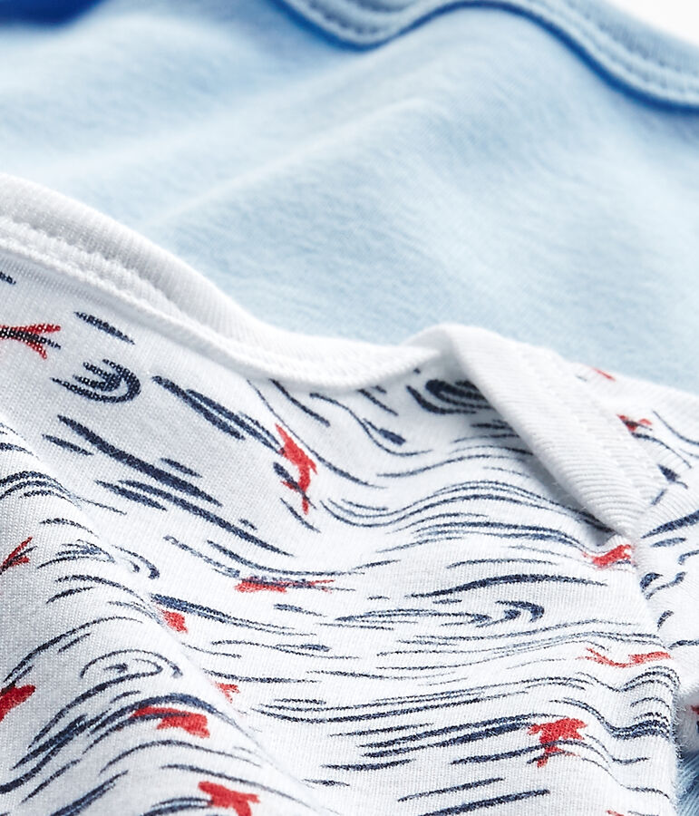 Lote de 2 bodies de manga corta para beb&eacute; ni&ntilde;o blanco LOT