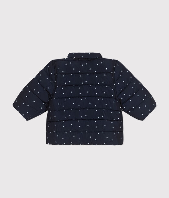 Plumífero estampado con capucha plegable para bebé azul SMOKING/blanco MARSHMALLOW