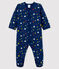 Pijama de muletón noche estrellada para bebé azul MEDIEVAL/blanco MULTICO