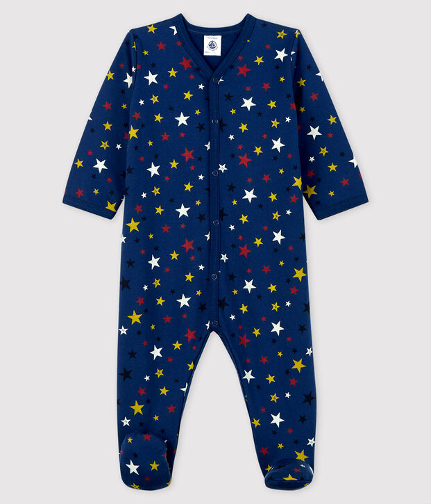 Pijama de mulet&oacute;n noche estrellada para beb&eacute; azul/multicolor