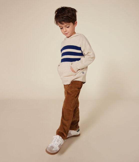 Jersey con capucha de lana y algodón para niño blanco AVALANCHE/ MEDIEVAL