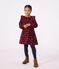 Vestido infantil de manga larga de terciopelo con flores rojo/multicolor