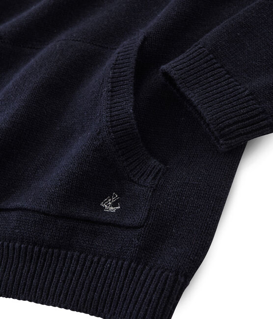 Jersey de punto de lana y algodón para niño azul SMOKING