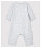 Bodyjama sin pies de bebé de algodón ecológico gris POUSSIERE/blanco MARSHMALLOW