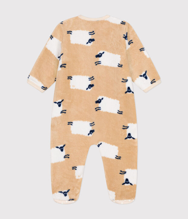 Sobrepijama de tejido polar para beb&eacute; beige/multicolor
