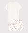 Pijama corto de algodón con flores para niña blanco MARSHMALLOW/blanco MULTICO