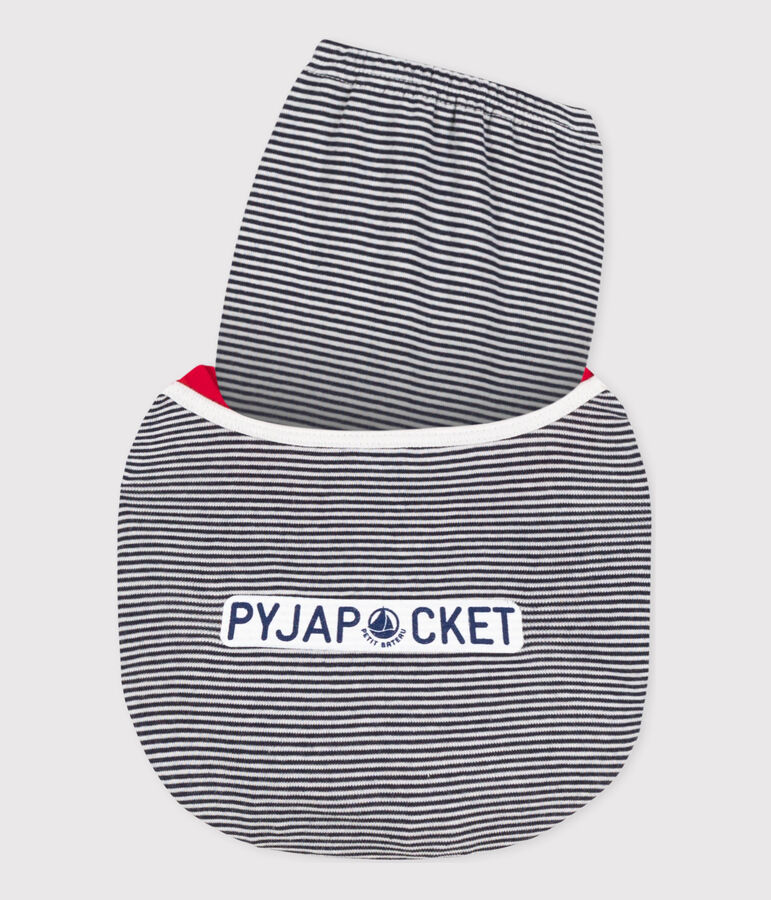Pijama corto Petit Bateau de algod&oacute;n para ni&ntilde;o/ni&ntilde;a azul/blanco
