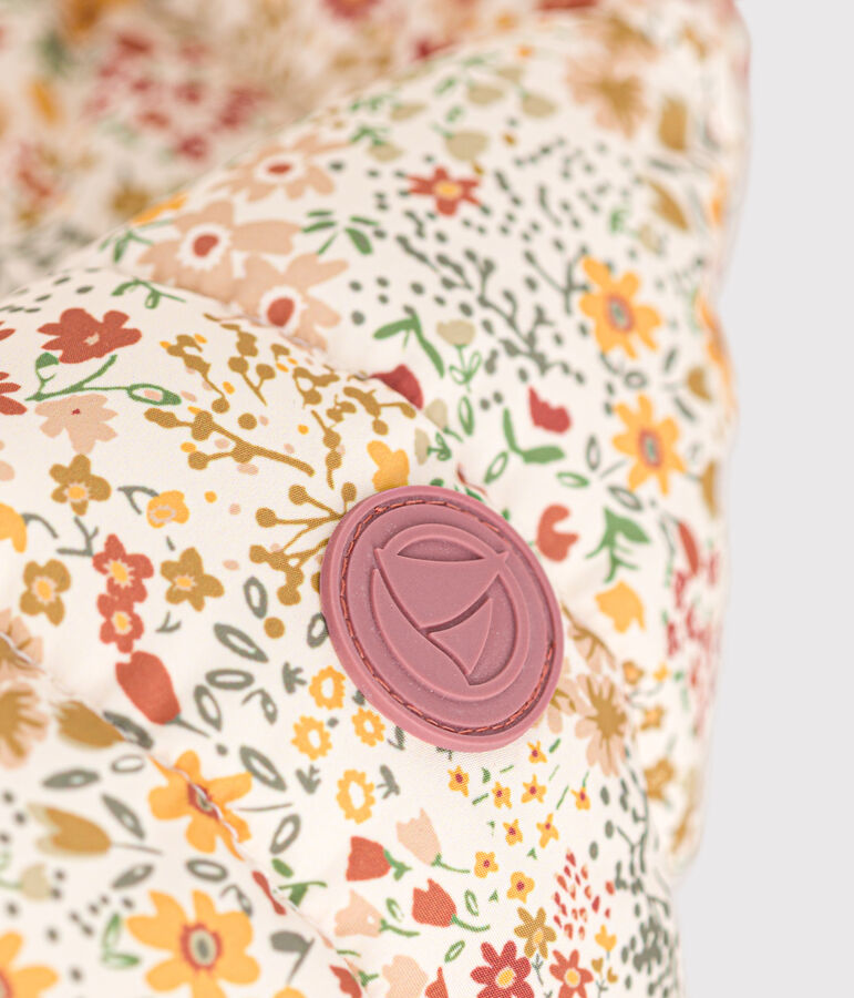 Plum&iacute;fero estampado con capucha para beb&eacute; crudo/multicolor