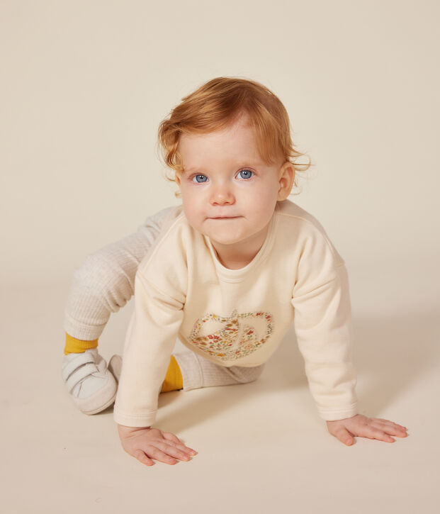 Sudadera de felpa para beb&eacute; crudo
