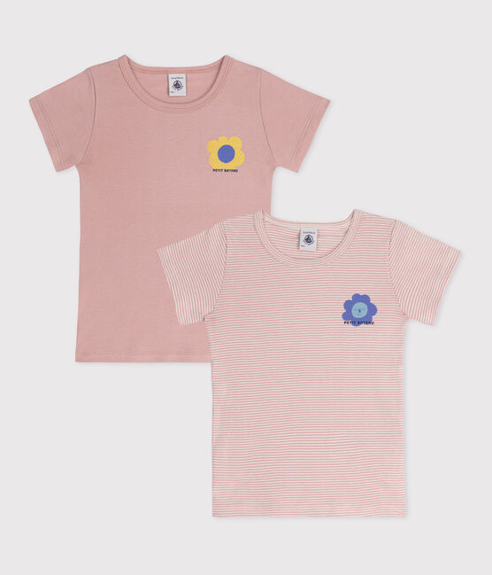 Juego de 2 camisetas infantiles de algodón de manga corta variante 1