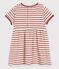 Vestido para bebé de manga corta a rayas de algodón ecológico  beige MONTELIMAR/ OMBRIE
