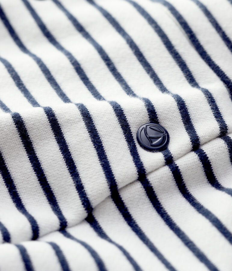 Pantal&oacute;n corto de algod&oacute;n de beb&eacute;. blanco/azul