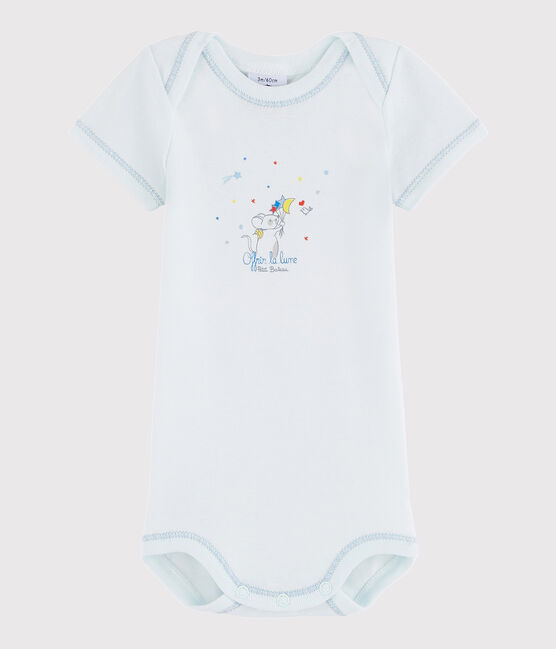 Bodi de manga corta de bebé niño azul Bocal