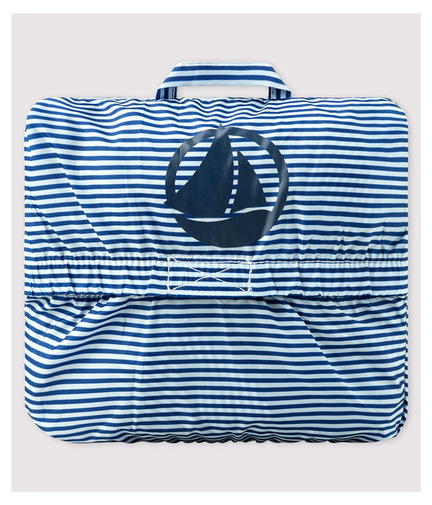 Cortavientos de poliamida reciclada de beb&eacute; azul/blanco