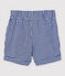 Pantalón corto de vichy de urdimbre y trama de bebé niño azul SURF/blanco MARSHMALLOW
