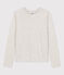 Camiseta de algodón L'ICONIQUE abrigada con cuello redondo para mujer gris BELUGA CHINE