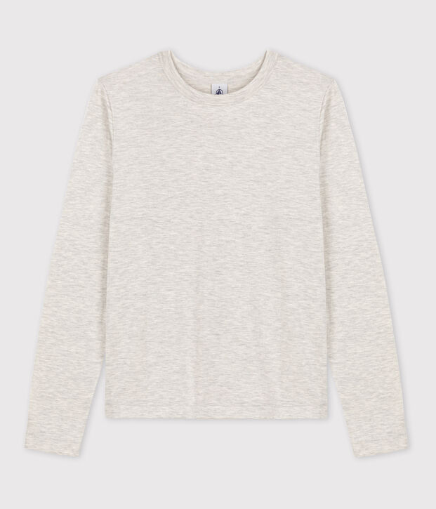 Camiseta de algod&oacute;n L'ICONIQUE abrigada con cuello redondo para mujer BELUGA CHINE