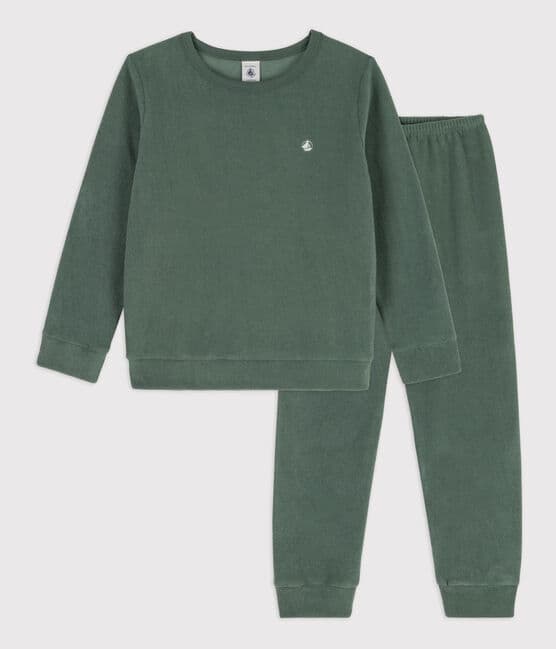 Pijama de rizo afelpado para niño/niña verde VALLEE