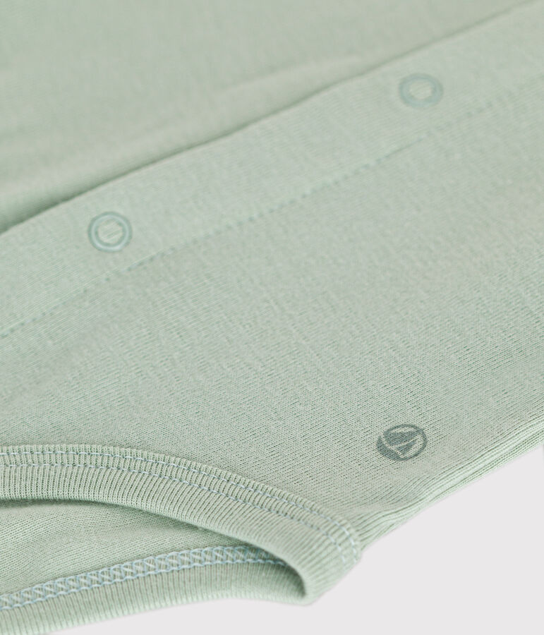 Bodi de manga larga con cuello para beb&eacute; verde