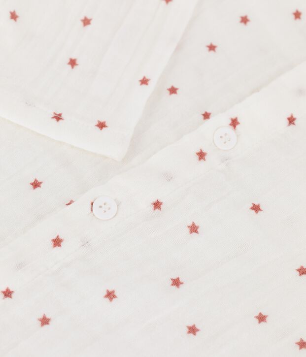 Camisa de gasa de algod&oacute;n ecol&oacute;gico para beb&eacute; blanco/marron