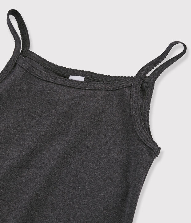 Camiseta de tirantes emblem&aacute;tica de algod&oacute;n de mujer gris
