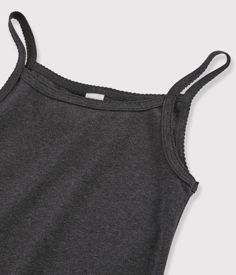 Camiseta de tirantes emblem&aacute;tica de algod&oacute;n de mujer gris