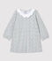 Vestido de muletón de bebé. gris BELUGA/blanco MULTICO