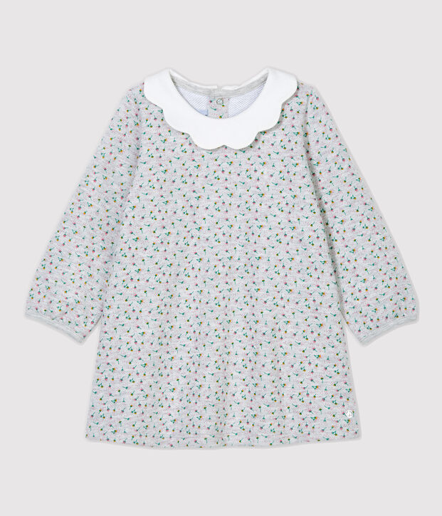 Vestido de mulet&oacute;n de beb&eacute;. gris/multicolor
