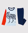 Pijama con motivo de lobo de niño de algodón azul MEDIEVAL/blanco MULTICO
