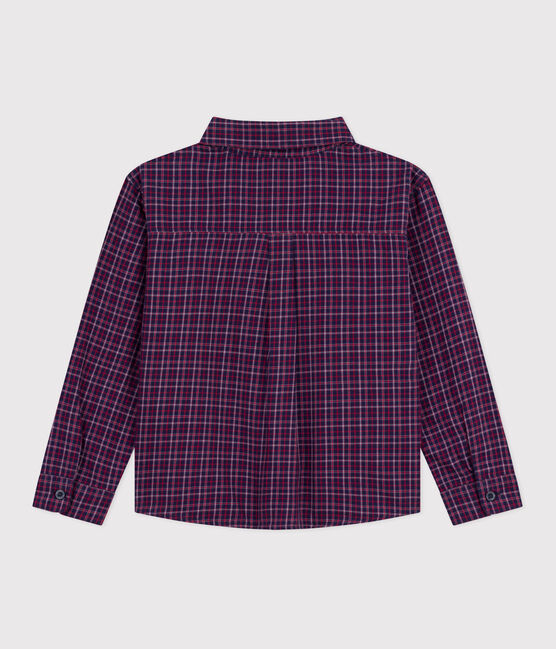 Camisa infantil de franela a cuadros azul SMOKING/blanco MULTICO
