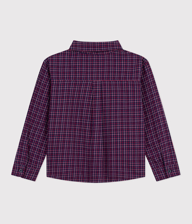 Camisa infantil de franela a cuadros azul/multicolor