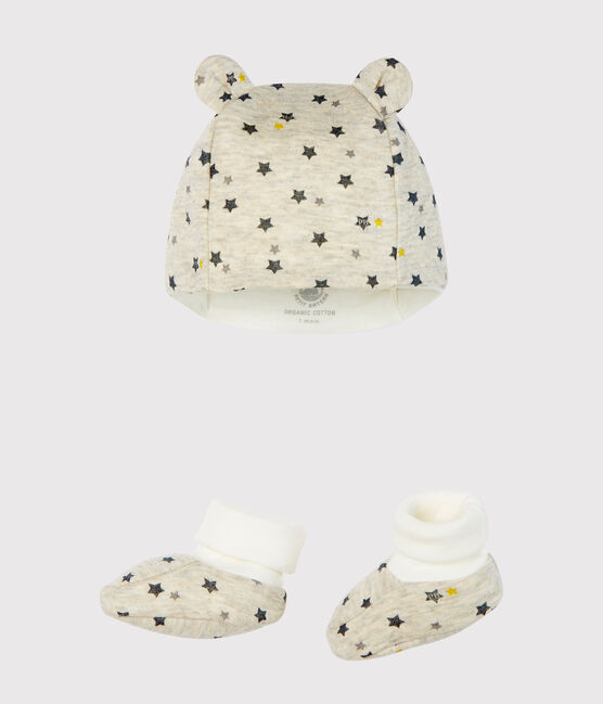 Lote de gorro y patucos para bebé niño de lana y algodón variante 1