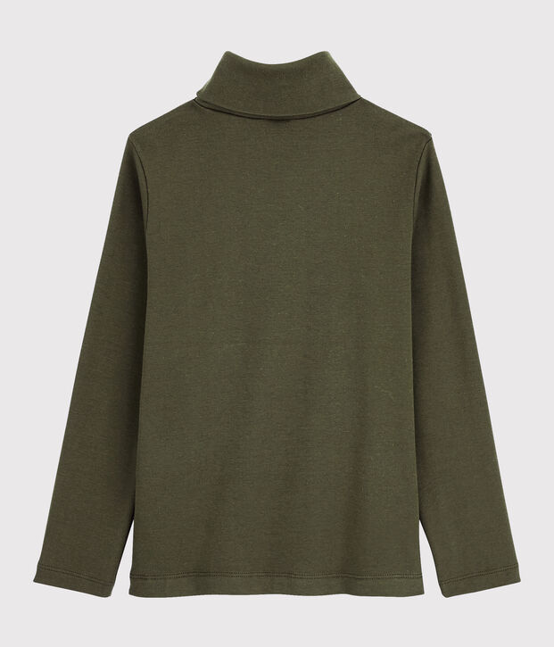 Prenda de cuello de cisne de algod&oacute;n de ni&ntilde;a/ni&ntilde;o verde
