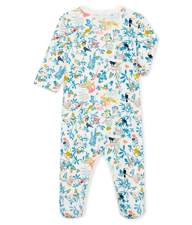 Pelele de punto para beb&eacute; ni&ntilde;a blanco/multicolor
