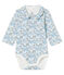Body de nacimiento manga larga para bebé niño de punto blanco MARSHMALLOW/azul TOUDOU/ MULTICO