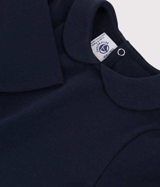Blusa de algodón de manga larga para bebé azul SMOKING