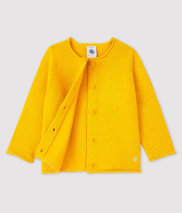 C&aacute;rdigan de manga larga para beb&eacute; ni&ntilde;a amarillo