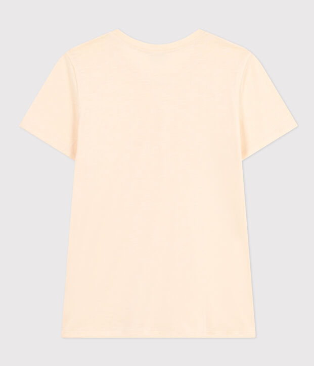 Camiseta La Recta de algod&oacute;n con cuello redondo para mujer crudo