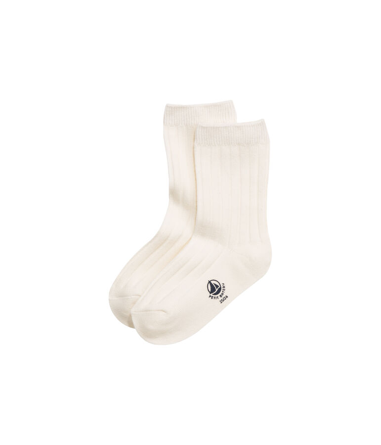 Calcetines ni&ntilde;o beige Coquille