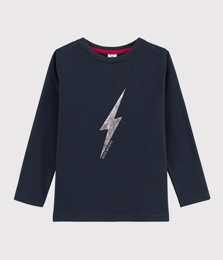 Camiseta serigrafiada para ni&ntilde;o azul