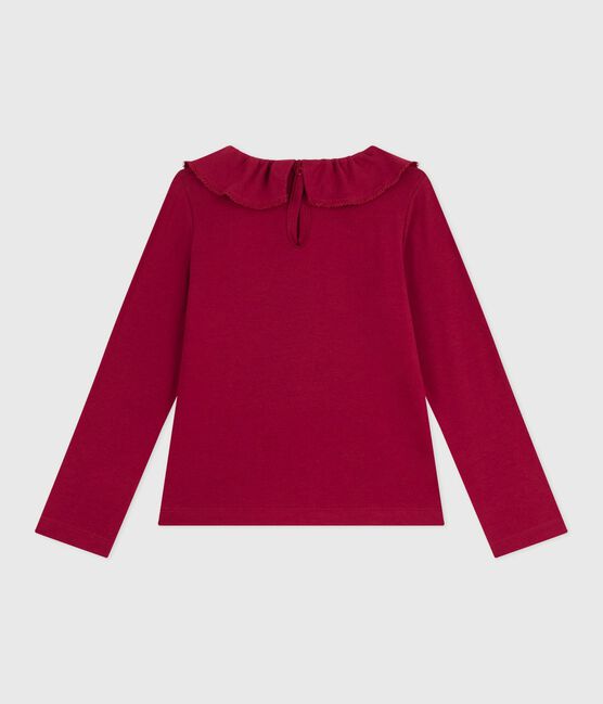 Camiseta infantil lisa de algodón de manga larga AMARANTE