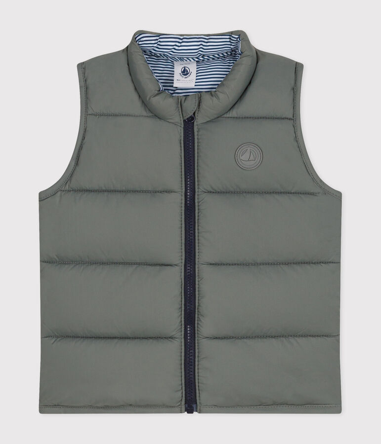 Chaqueta acolchada sin mangas de beb&eacute; gris