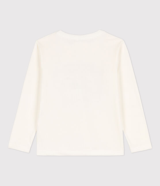 Camiseta estampada de manga larga para niño blanco MARSHMALLOW