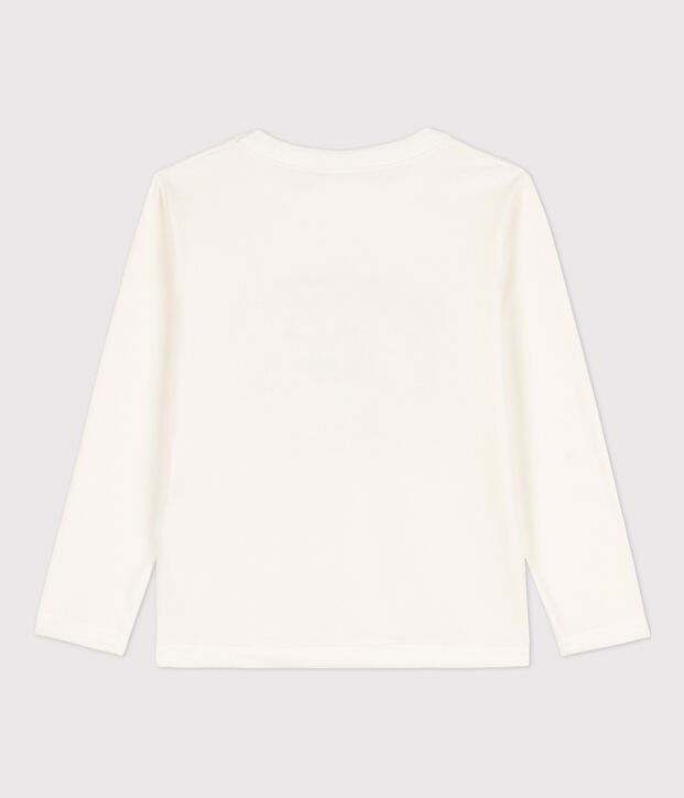Camiseta estampada de manga larga para ni&ntilde;o blanco